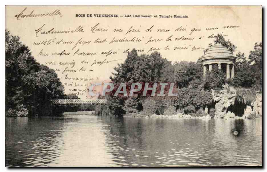 Bois de Vincennes — Lac Daumesnil et Temple Romain — Éditeur non identifié