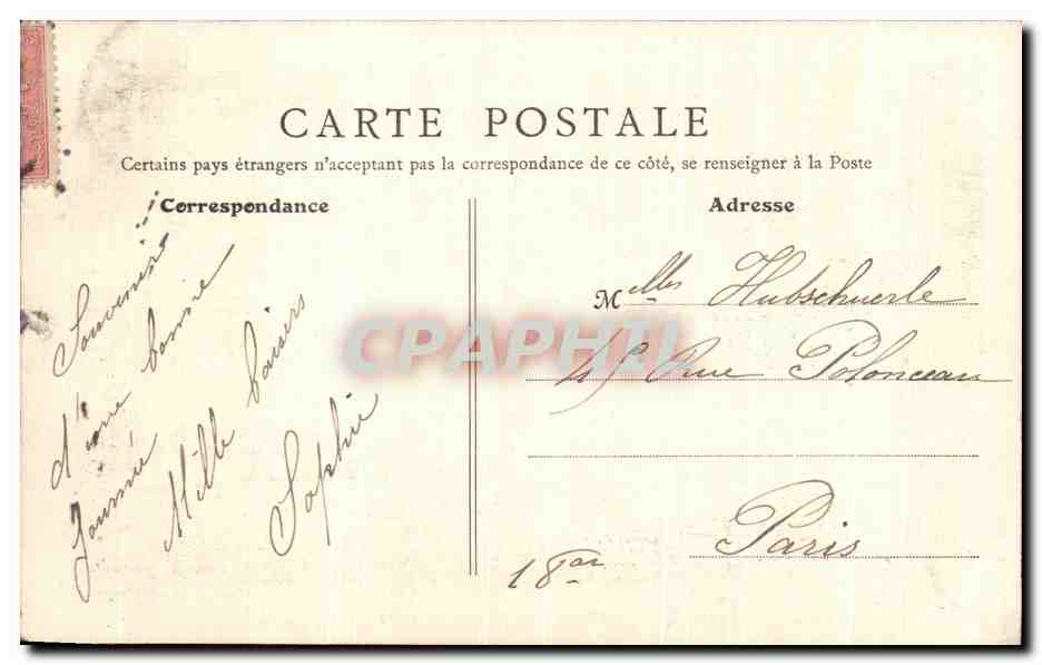 Château de Chantilly — Le Parc — Pont des Grands Hommes — Édition des Galeries Modernes, Créil — Verso