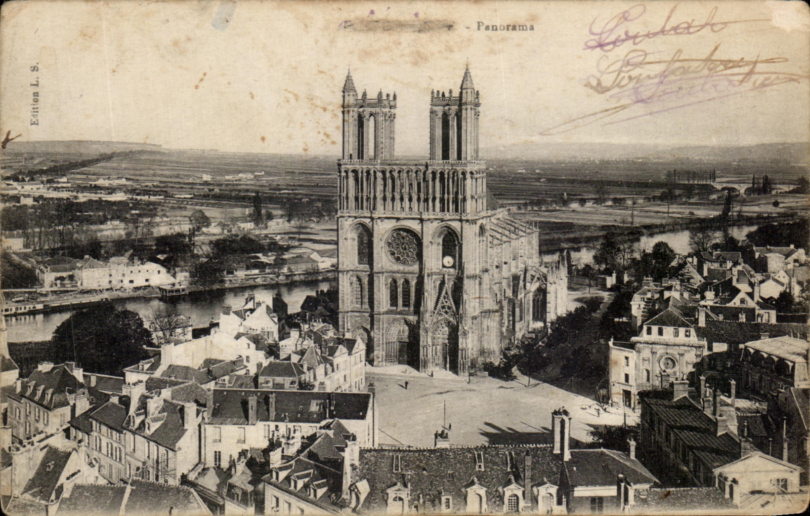 Cathédrale de Sens — Panorama — Édition L.S.