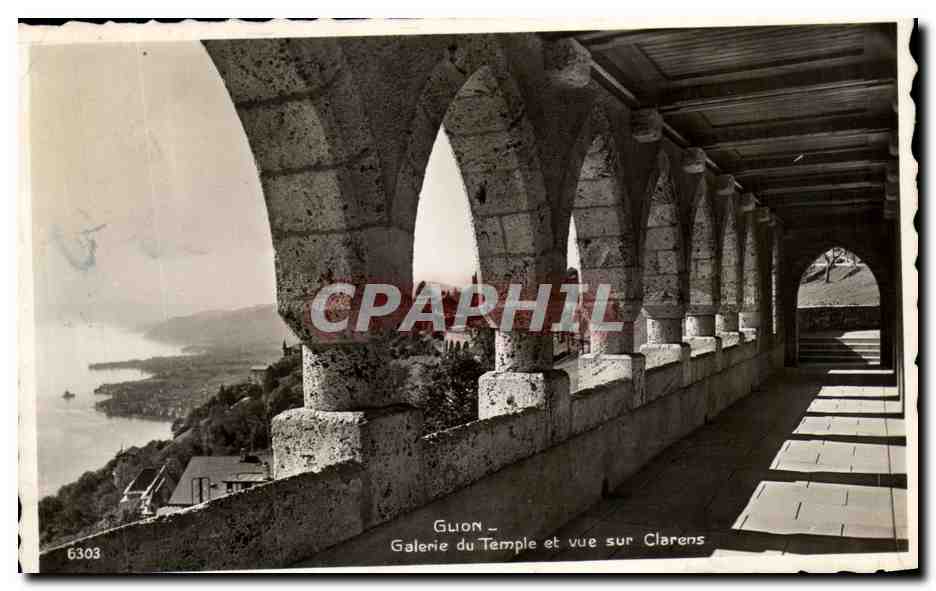 CPA Glion Galerie du Temple et Vue Sur Clarens