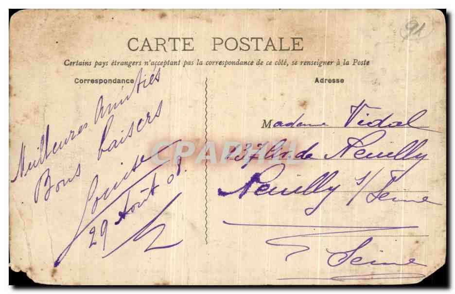 CPA Bievres Le Canal du Chateau de la Martinlere — Back