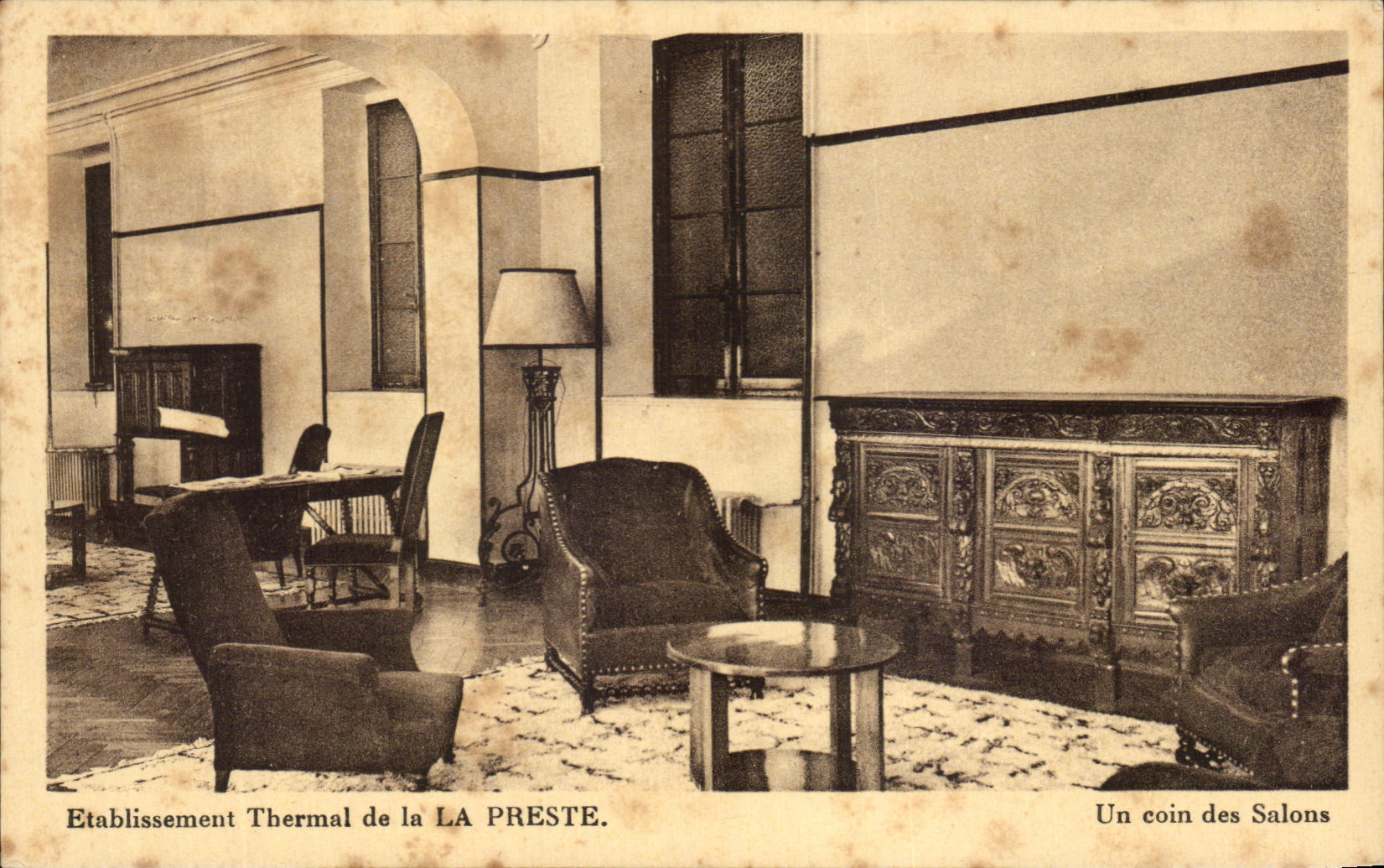 CPA Etablissement Thermal de la La Preste Un coin des salons 