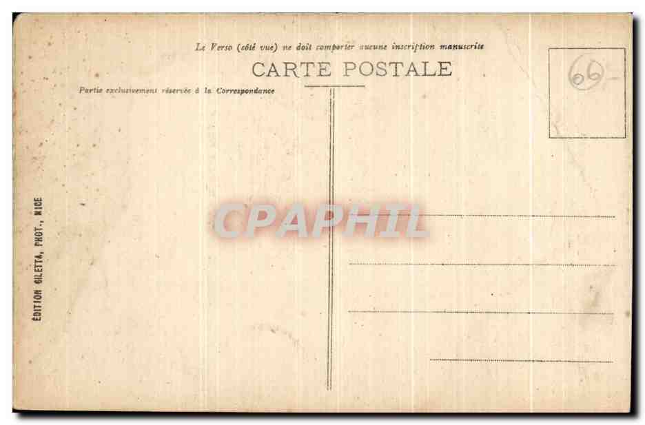 CPA Nice Promenade des Etats Unis Allee des palmiers  — Verso