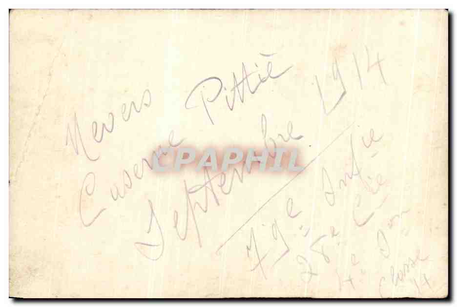 Photo Nevers Caserne Pitte 1914 — Verso