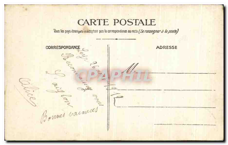 Due giovani donne — giardino — cartolina postale anonima — Verso