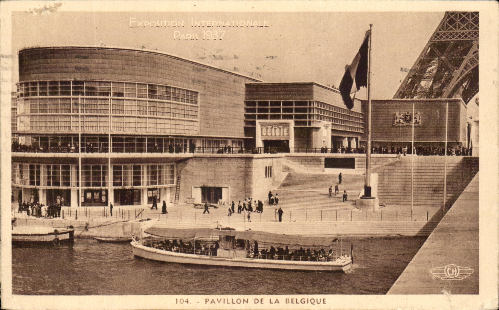 CPA Pavillon De La Belgique Exposition internationale paris 1937 Tour Eiffel