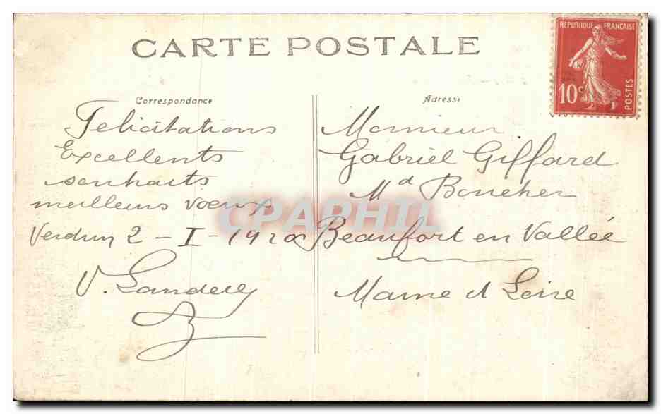 CPA Verdun Le Bas de la Rue St Pierre Militaria — Rückseite
