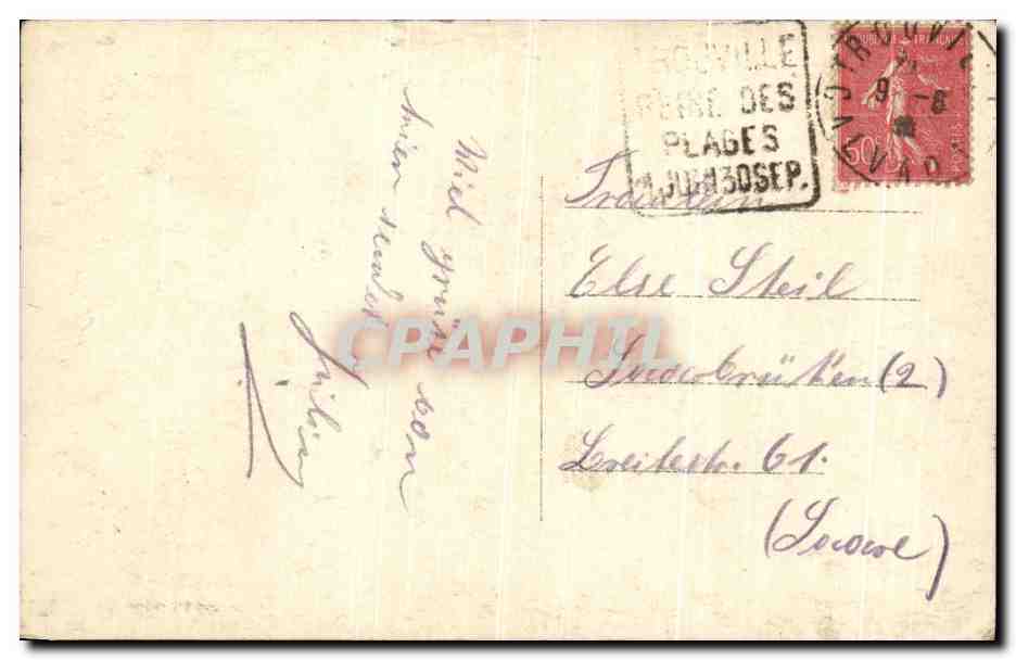 CPA Trouville Le Reine des Plages Vue Generale Le Casino L embouchure de la Touques — Verso