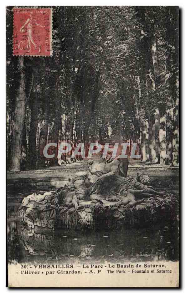 Versailles — Der Park — Der Bassin de Saturne, « Winter » von Girardon — A.P.