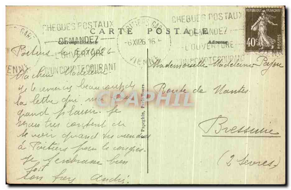 CPA Poitiers Abside de L Eglise St Hilaire — Rückseite
