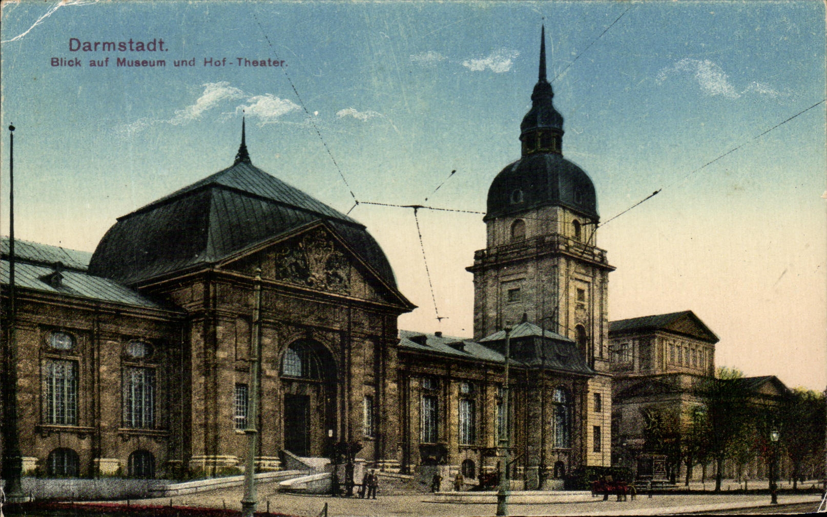 CPA Darmstadt Blick auf Museum und Hof Theater