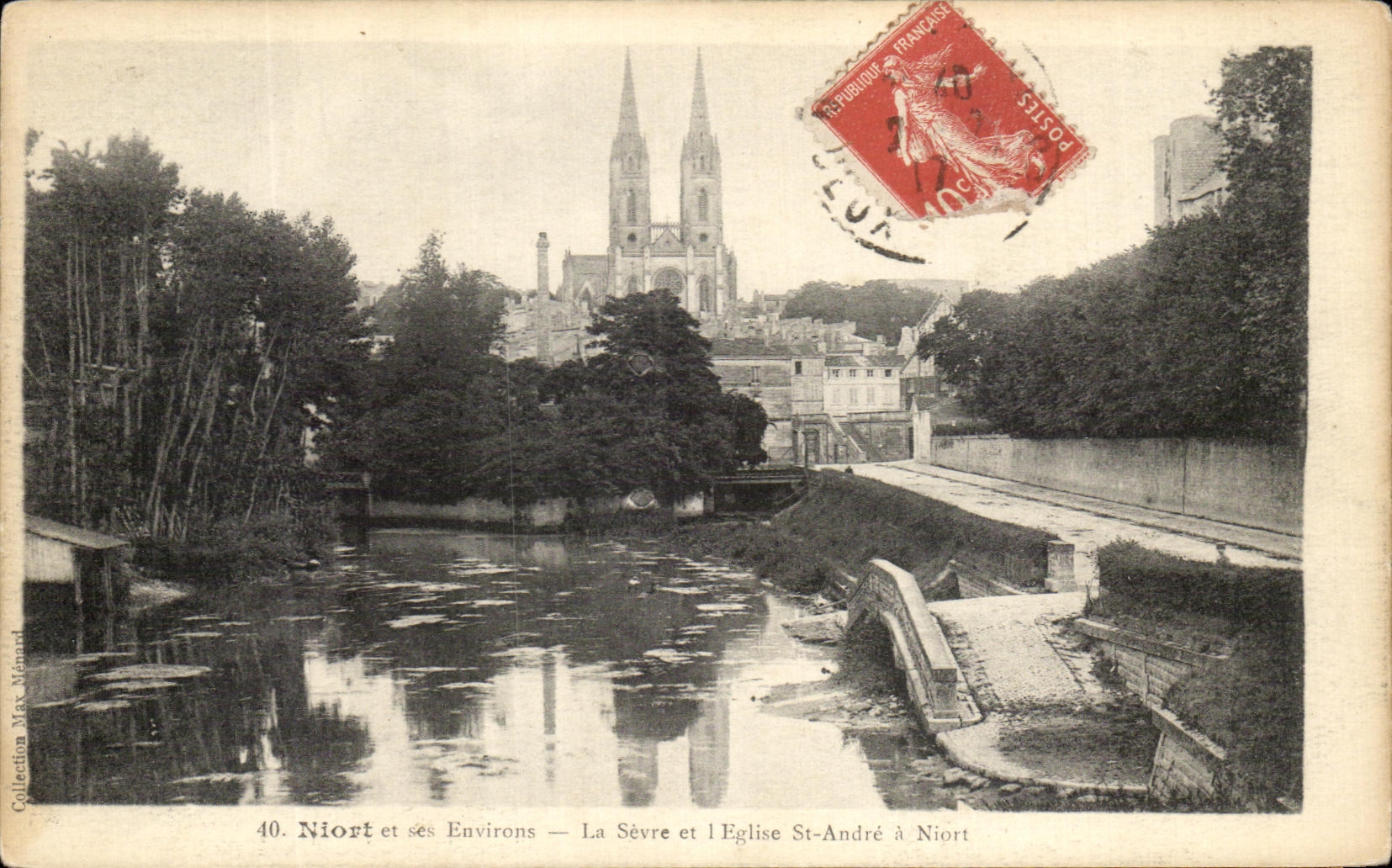 Niort et ses Environs — La Sèvre et l'Église St-André à Niort — Collection Max Néniard