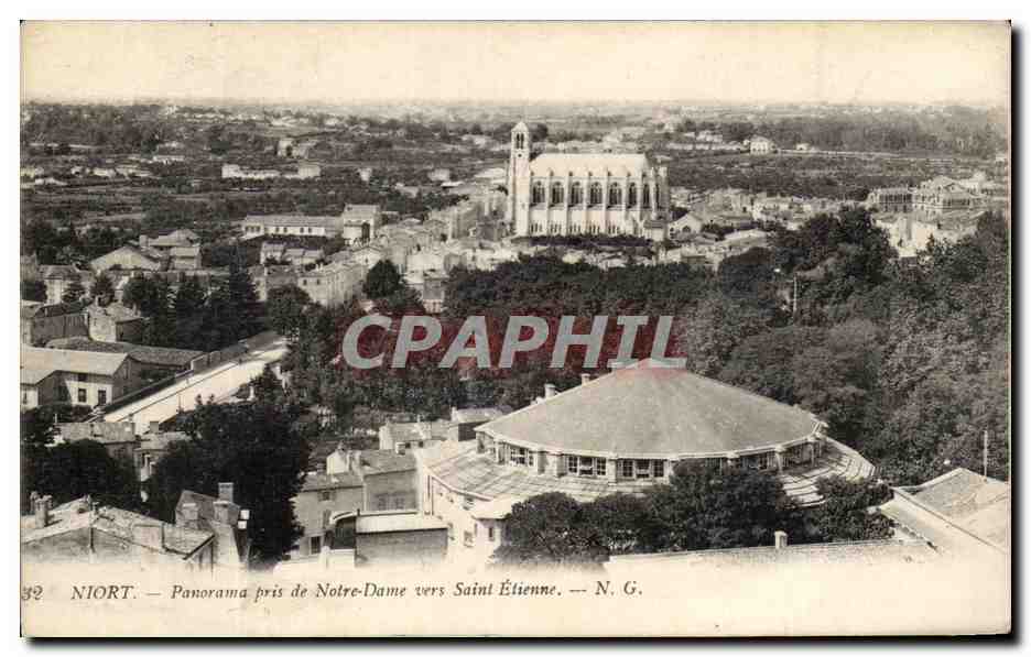 CPA Niort Panorama prise de Notre Dame Saint Etienne