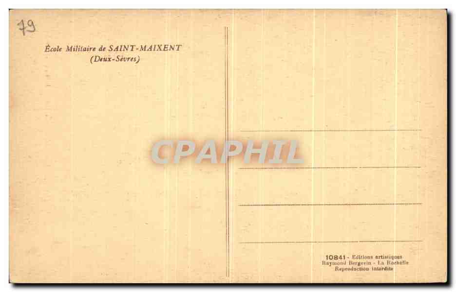 CPA Ecale Millaire Saint Maixent Militaria  — Back