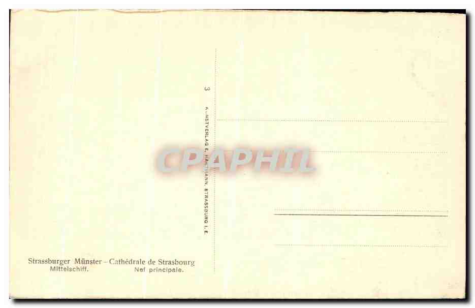 CPA Cathedrale De Strasbourg Nef principale — Verso