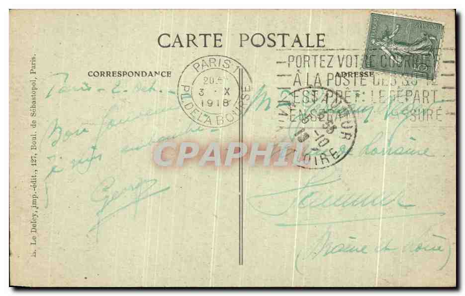 CPA Paris Avenue du Bois Porte Dauphine  — Rückseite