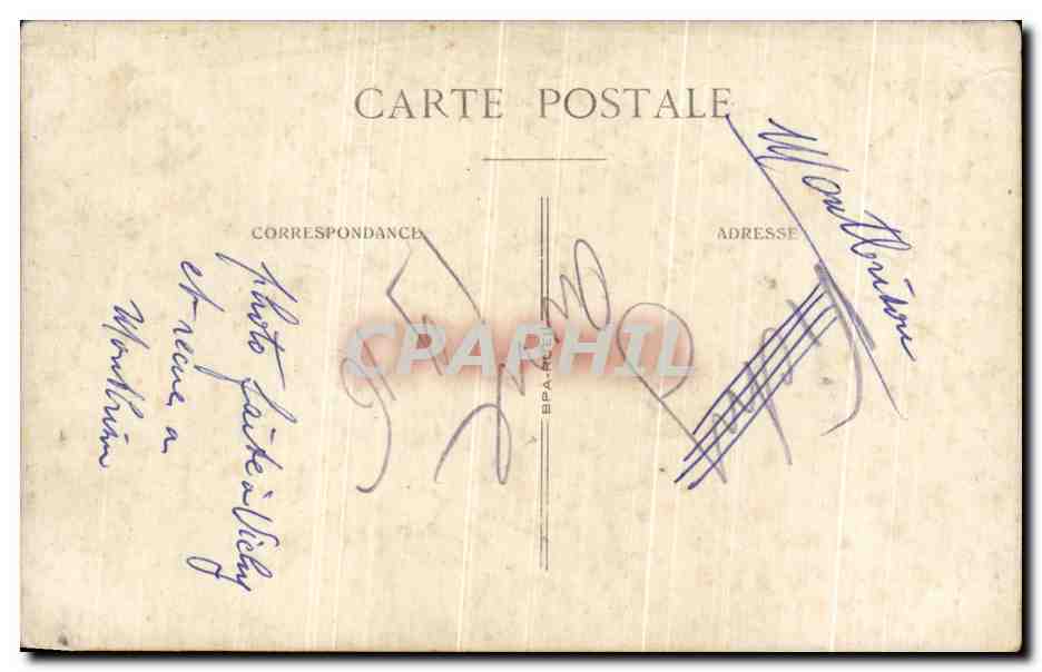 FOTO TARJETA Militaria Vichy número 19 sobre el cuello — Reverso
