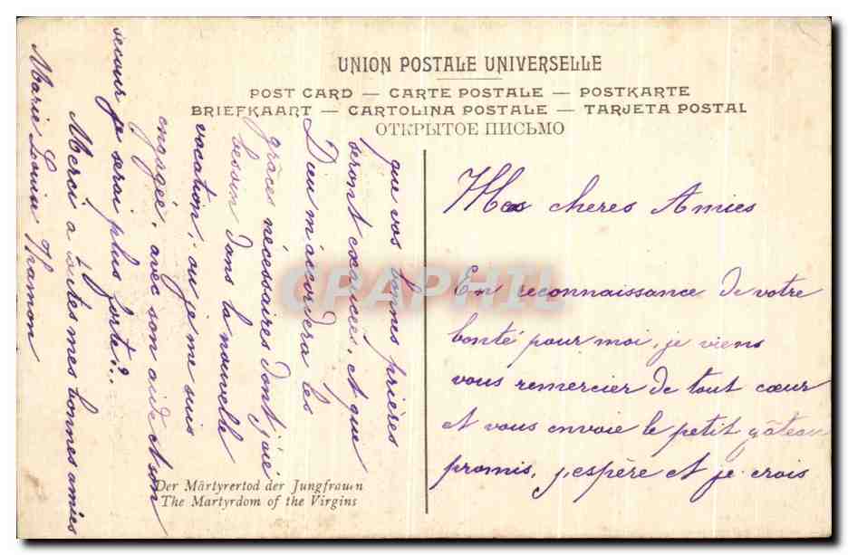 CPA Bruges Hopital Saint Jean La chasse de Sainte Ursule Martyre des vierges  — Back