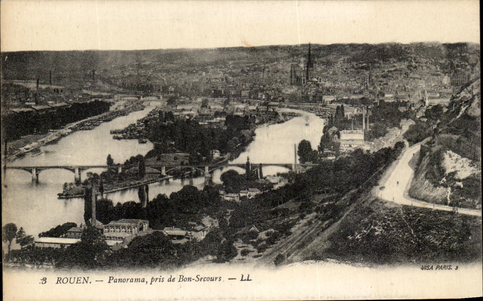 CPA Rouen Panorama Pris De Bon Secours 