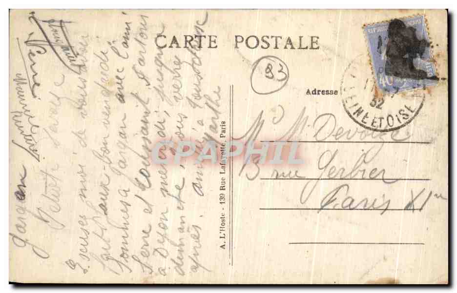 CPA Livry Gargan Le Parc de La Mairle — Rückseite