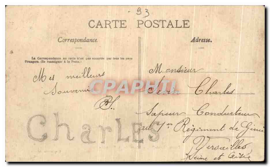 CPA Livry Place de la Fontaine Imprimerie — Rückseite