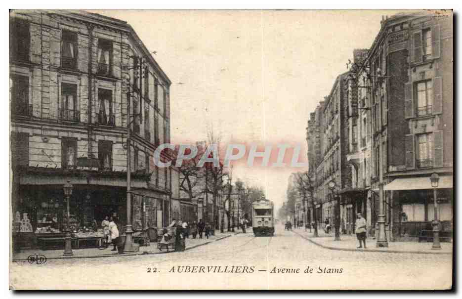 CPA Aubervilliers Auenue de Stains Tramway