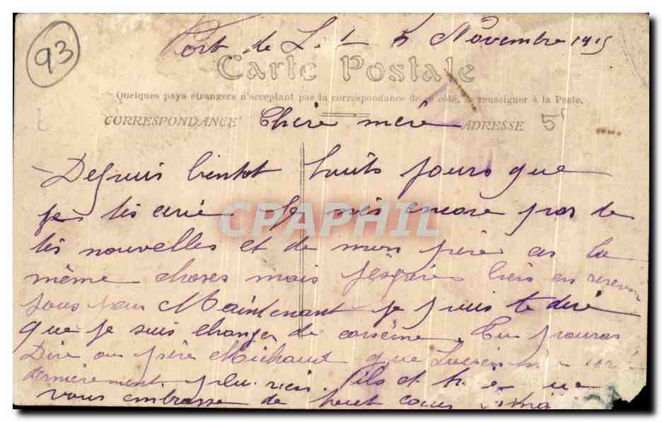 CPA Villetaneuse Les Carrieres A Platre — Rückseite