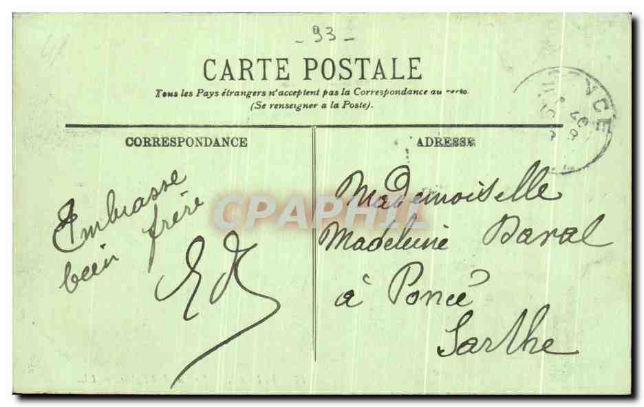 CPA Epinay La Rue de L Eglise — Rückseite