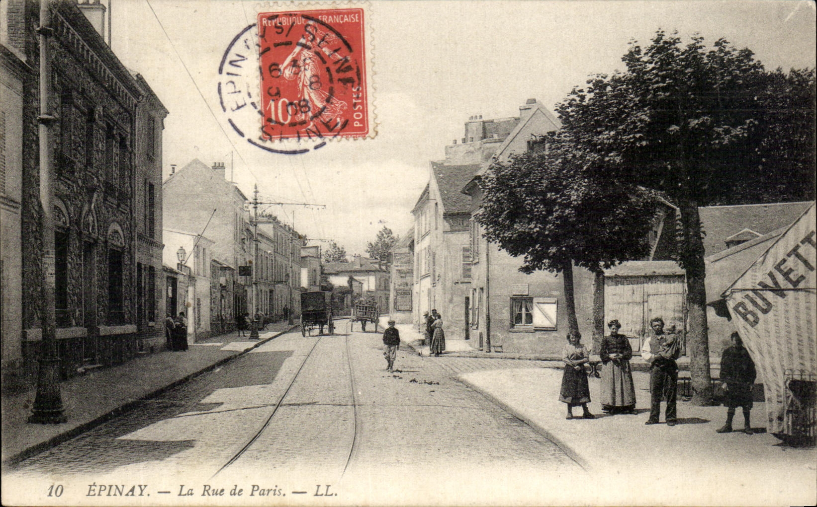 CPA Epinay La Rue de Paris Buvette