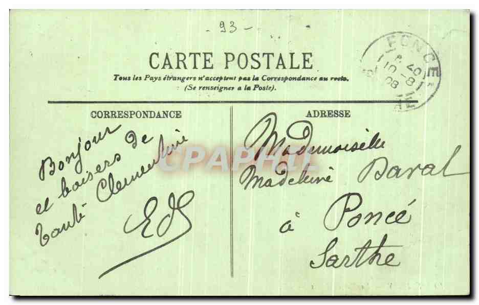 CPA Epinay La Rue de Paris Buvette — Rückseite