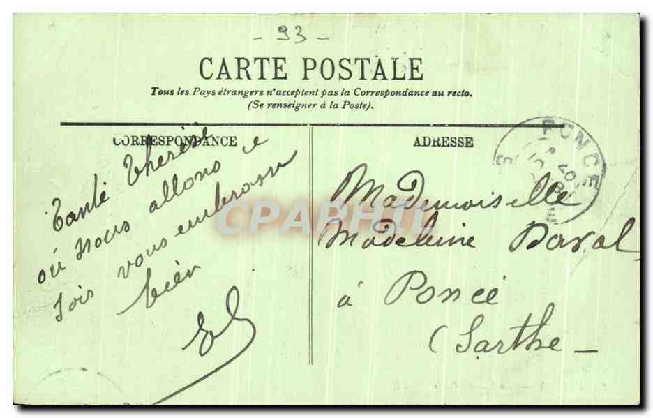 CPA Epinay La Rue de Paris Boulangerie Restaurant — Rückseite