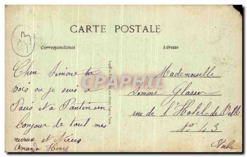 CPA Pantin L Eglise Sainte Marthe — Rückseite