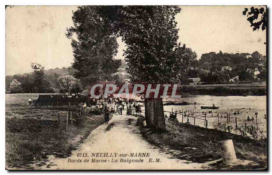 CPA Neuilly sur Marne Bords de Marne La Baignade