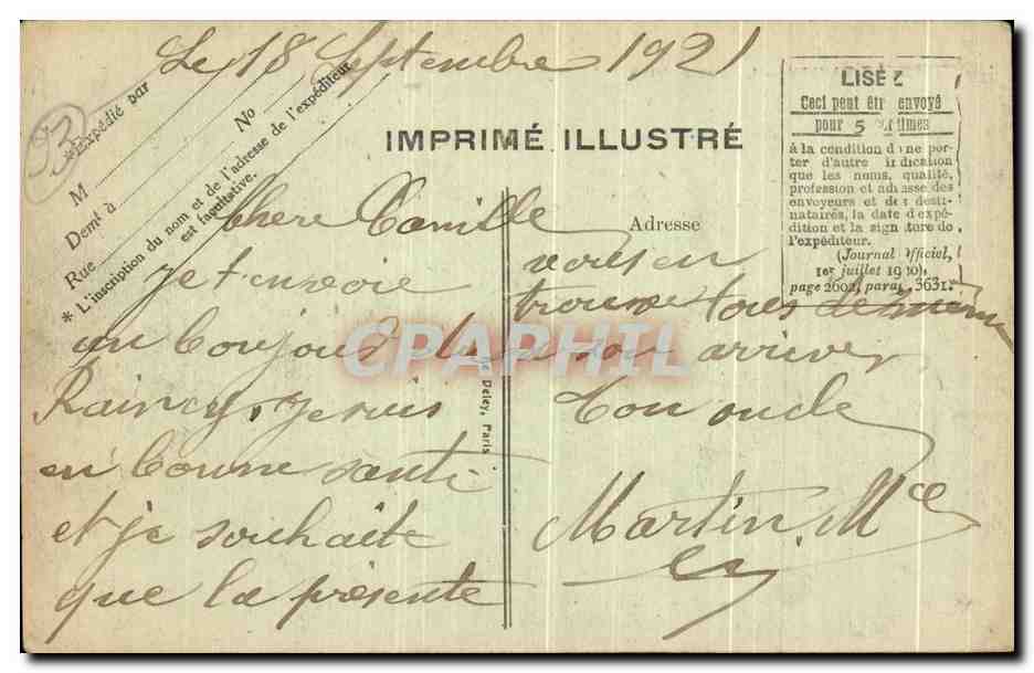 CPA Le Raincy L hotel de Ville — Rückseite