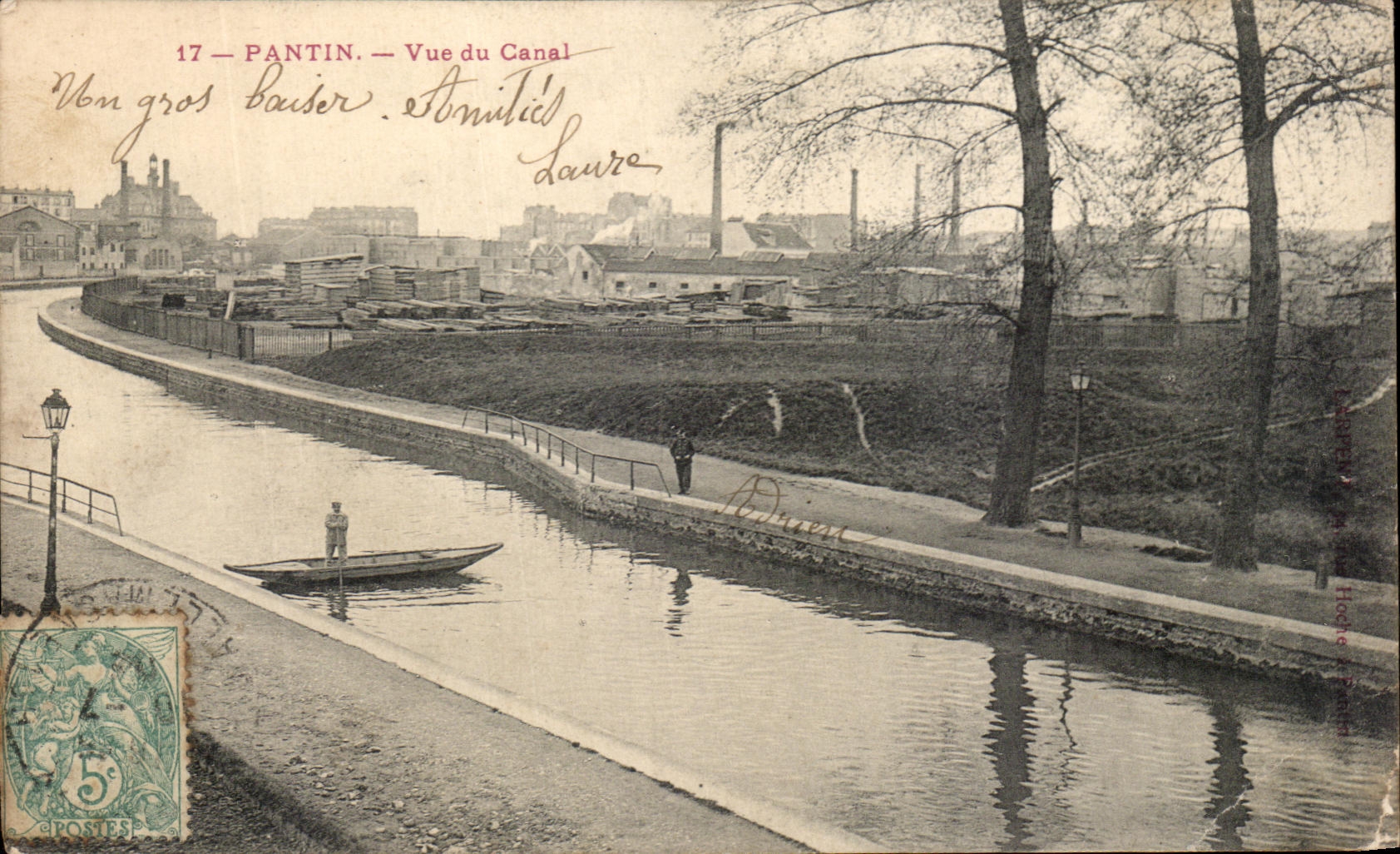 CPA Pantin Vue du Canal