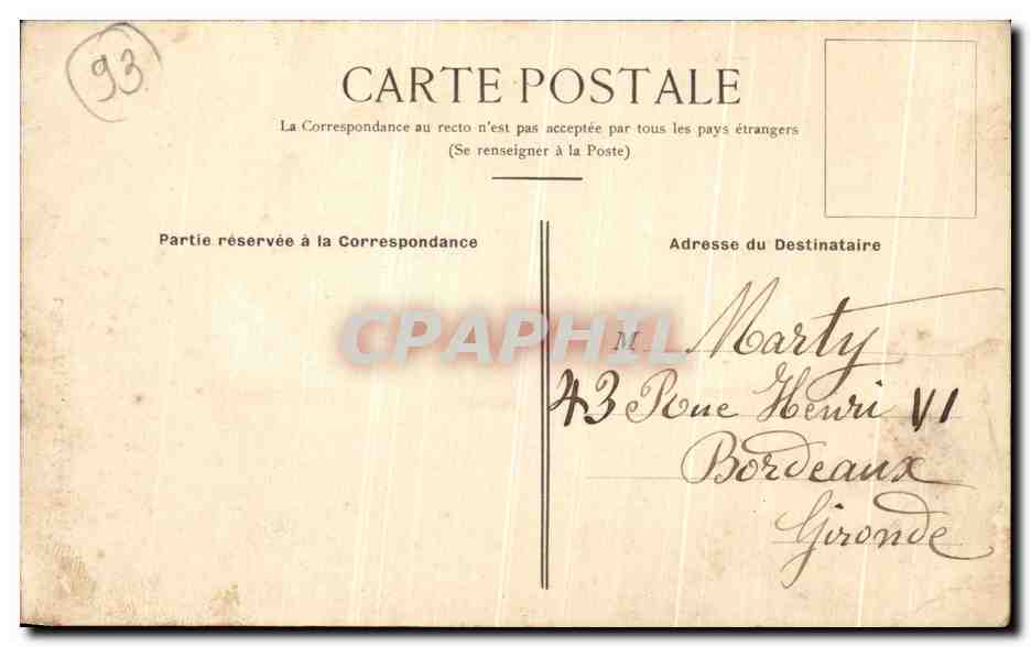 CPA Pantin Vue du Canal — Rückseite