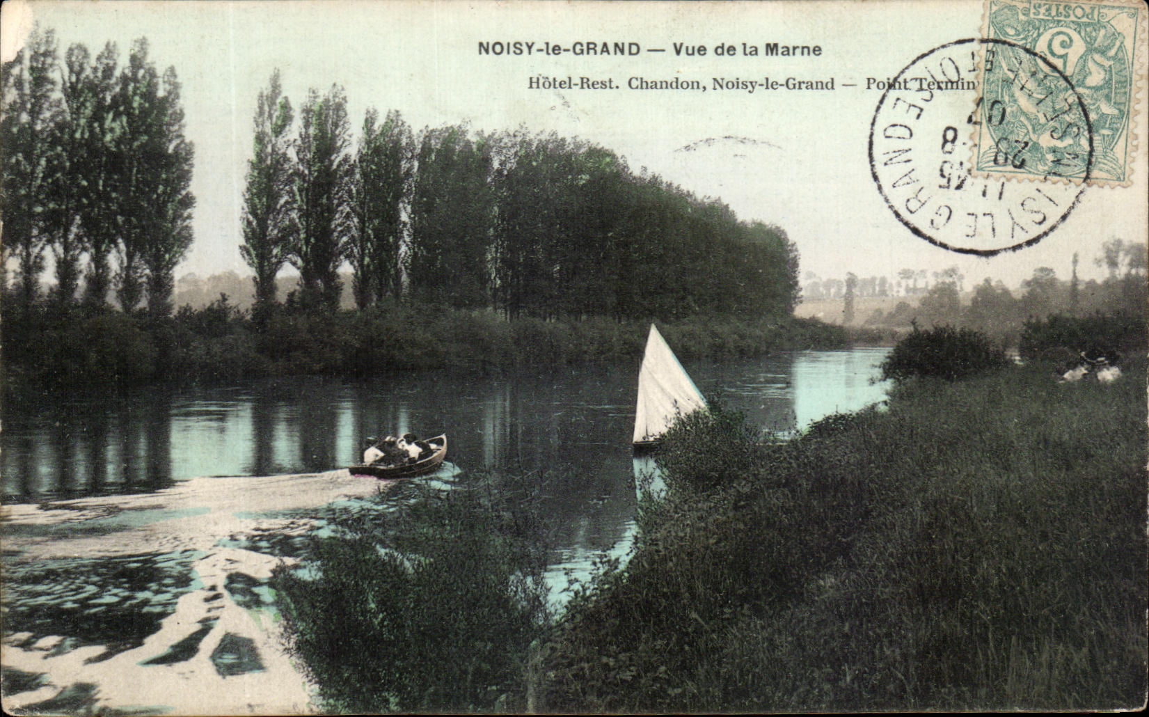 CPA Noisy Le Grand Vue de la Marne Hotel Rest Chandon Noisy le Grand