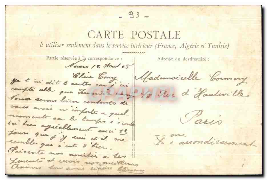 CPA De Nogent Joinville Coteau de Fontenay — Rückseite