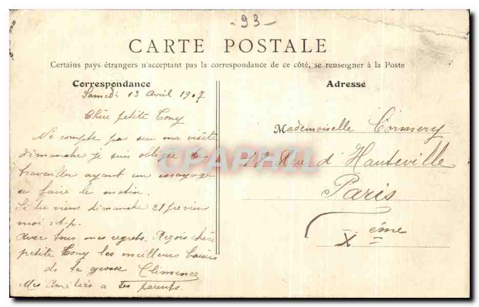 CPA Joinville le pont Bateau — Verso