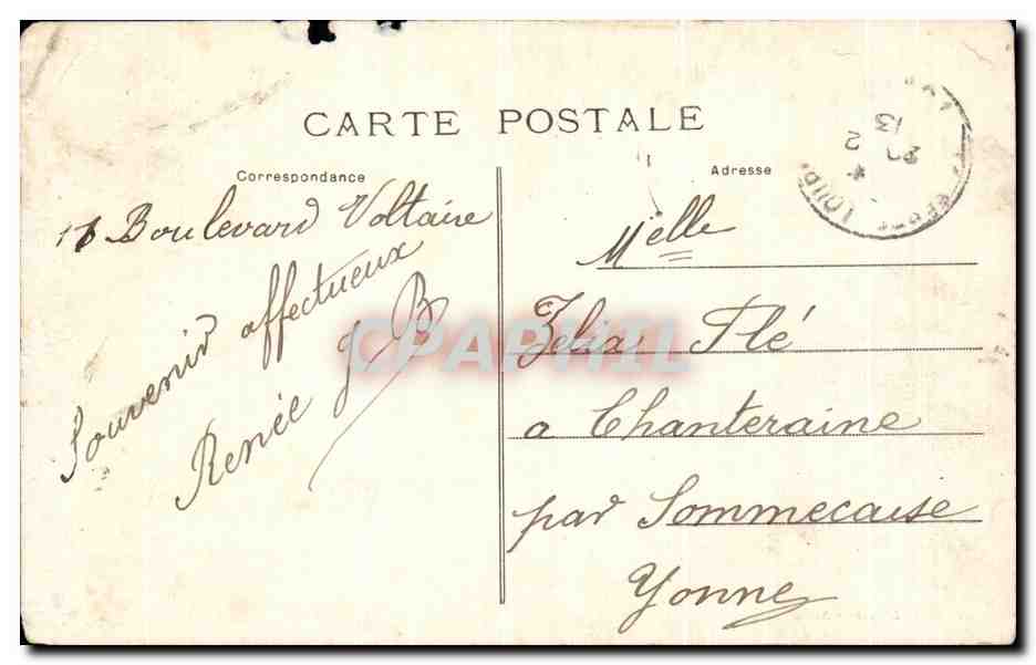 CPA Issy les Moulineaux Place et Boulevard Voltaire — Rückseite