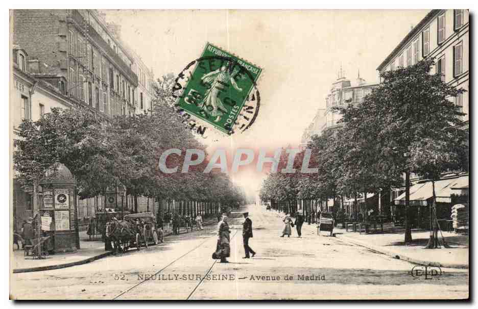 CPA Neuilly sur Seine Avenue de Madrid