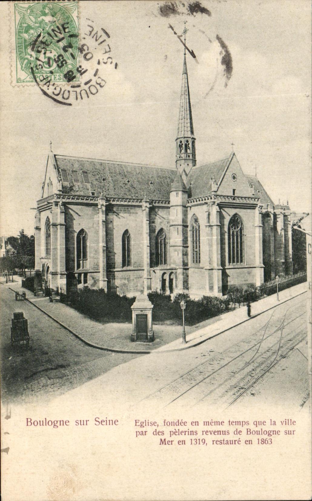 CPA Boulogne sur Seine Eglise 