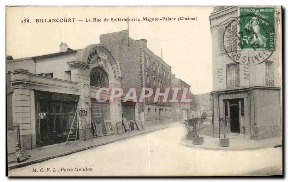 Billancourt — La Rue de Solférino et le Mignon-Palace (Cinéma) — M. C. F. L., Paris-Meudon