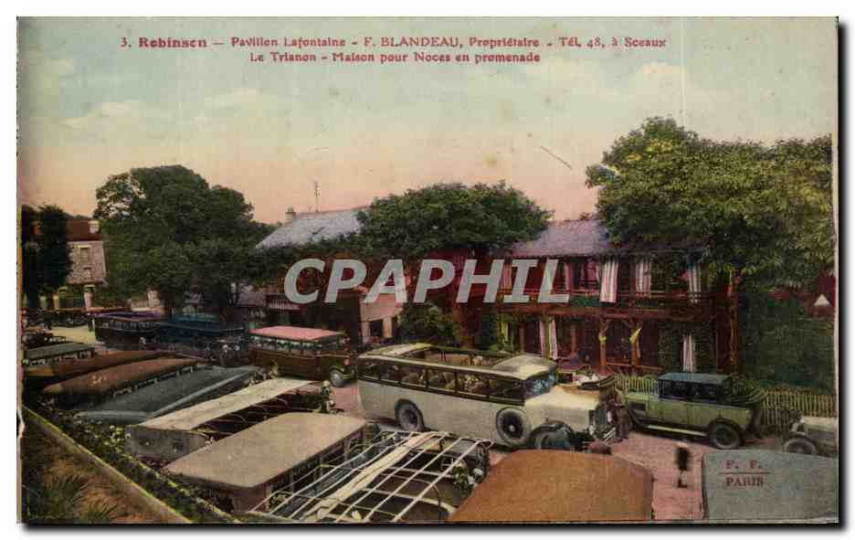 CPA Robinson Pavillon Lafontaine La Trianon maison pour noces en promenade Automobiles 