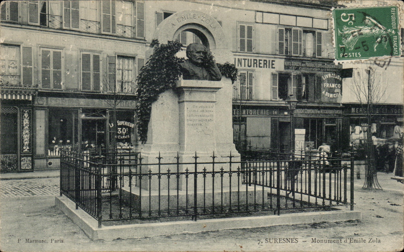 CPA Suresnes Monument d Emile Zola
