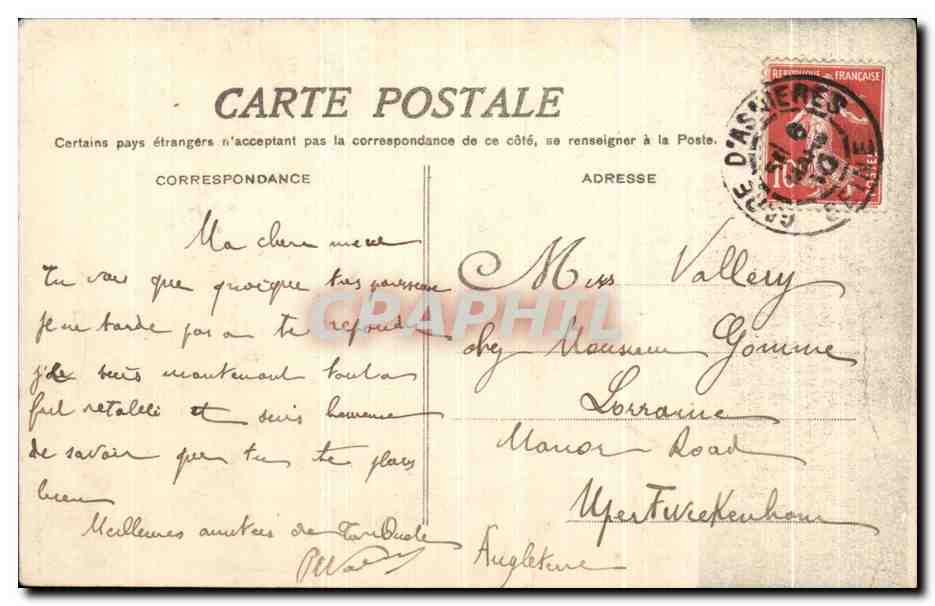 CPA Asnieres Inondations 1910 Rue de la station devant la gare  — Rückseite