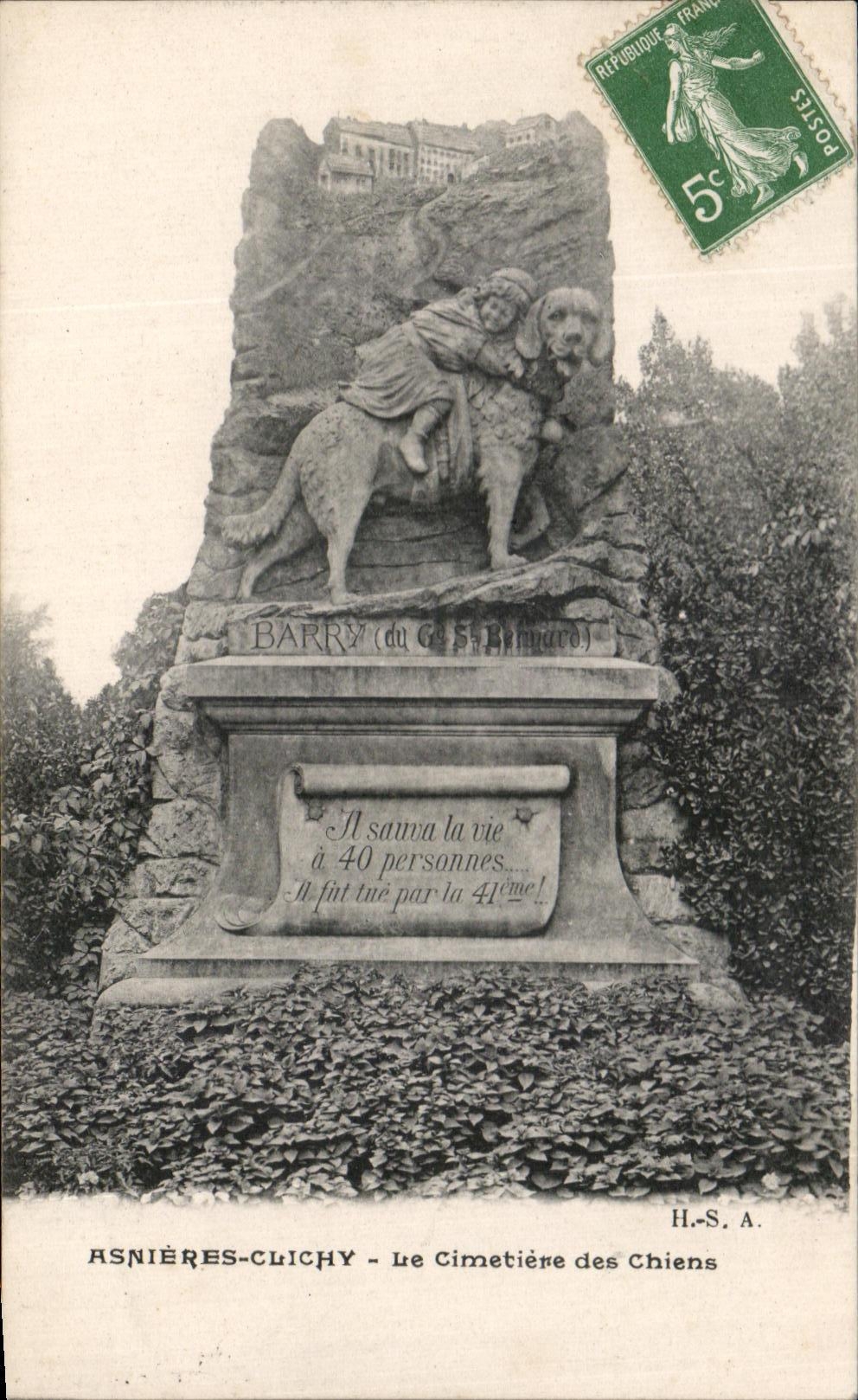 CPA Asnieres Clichy Le Cimetiere des Chiens Barry