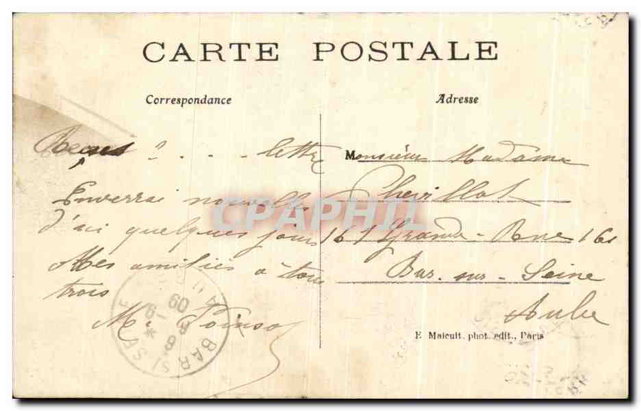CPA Asnieres Clichy Le Cimetiere des Chiens Le Monument de Barry — Rückseite