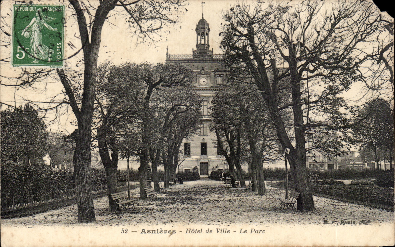CPA Asnieres Hotel de Ville Le Parc