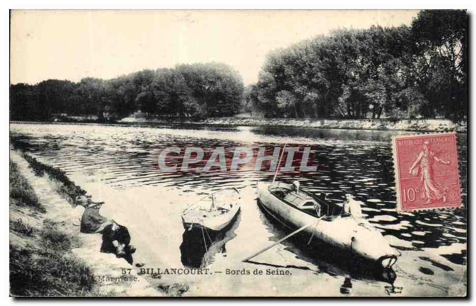 CPA Montrouge Bords de Seine Bateau